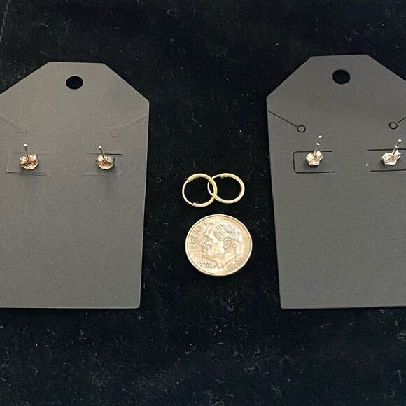 AKL “Your Sweethearts’ First” 3 pair , 2 Silver 1 Gold vermeil - Picture 5 of 6